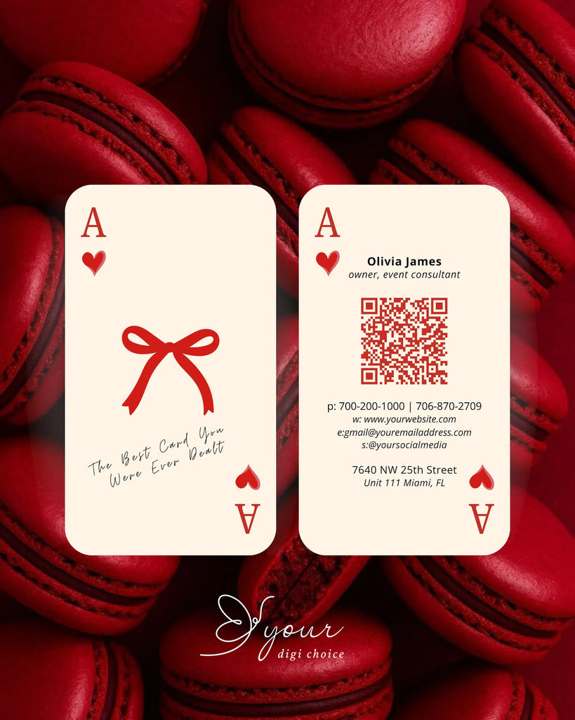 Luxury Playing Card Business Card Template – Editable Canva Digital Card Design