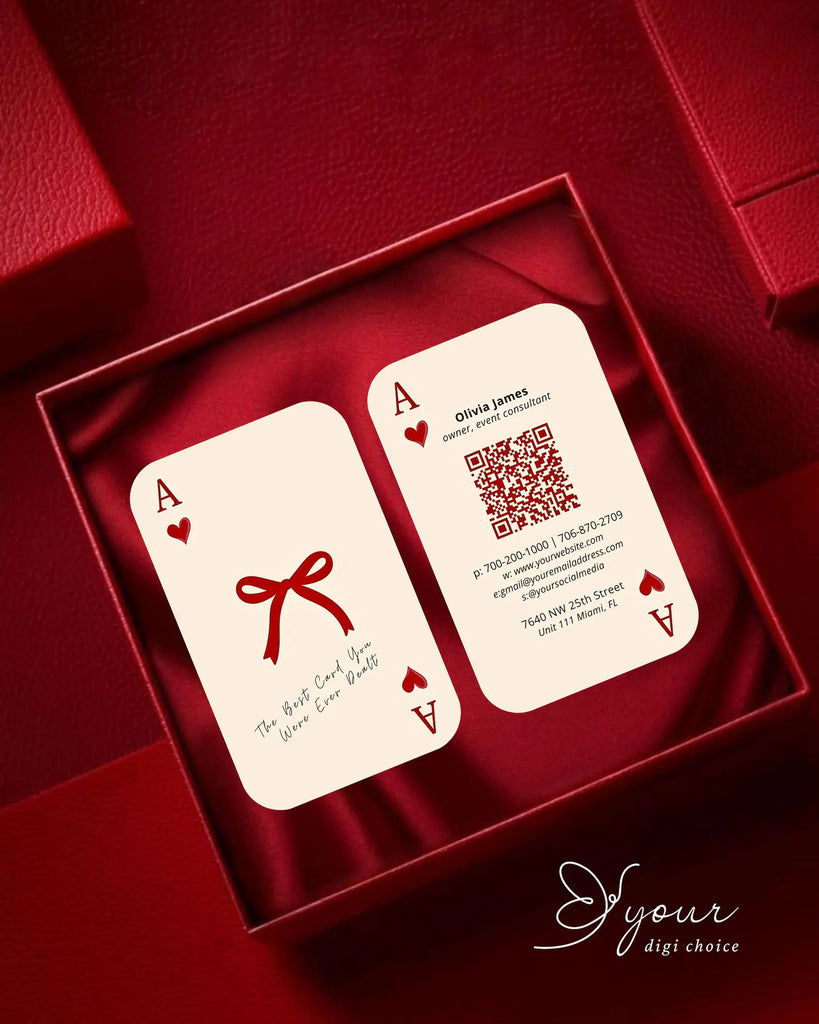 Luxury Playing Card Business Card Template – Editable Canva Digital Card Design
