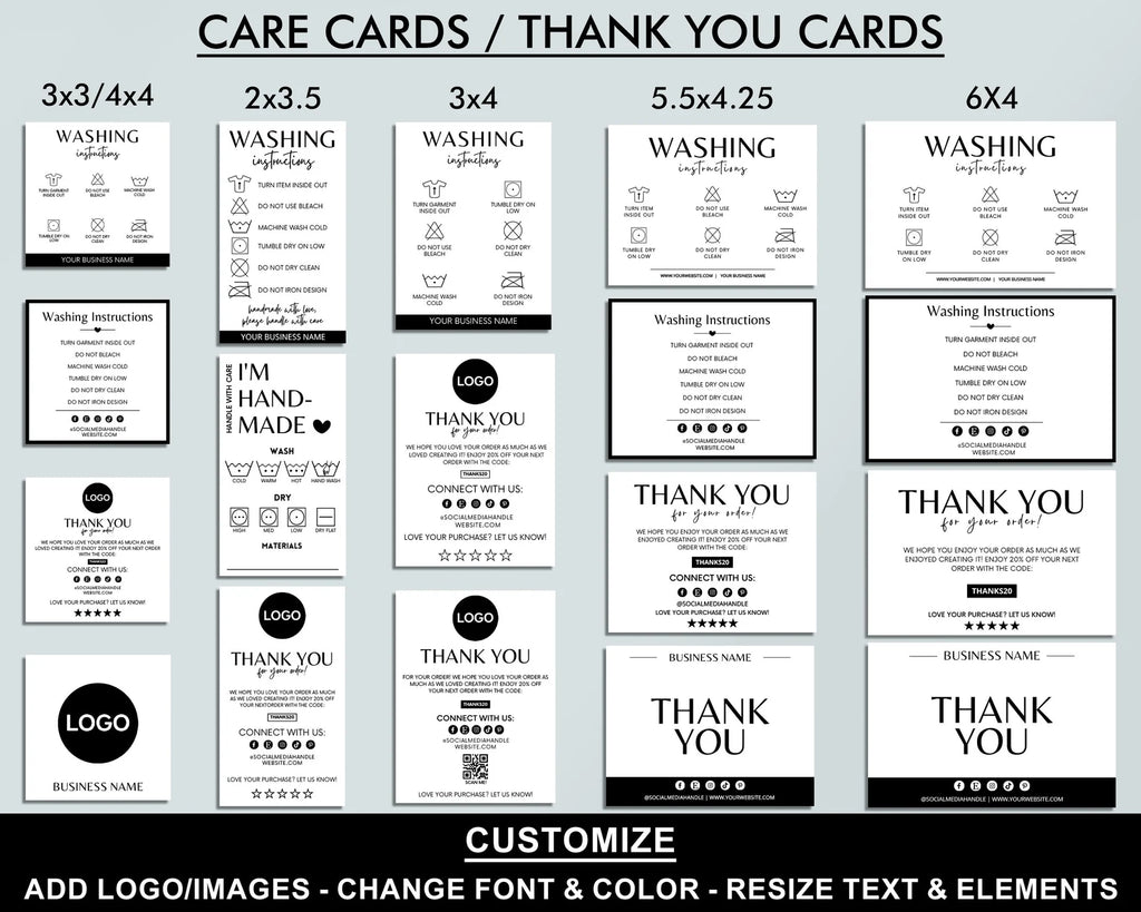 Ultimate Clothing Business Labeling Bundle – Editable Product Labels, Care Cards & Order Forms