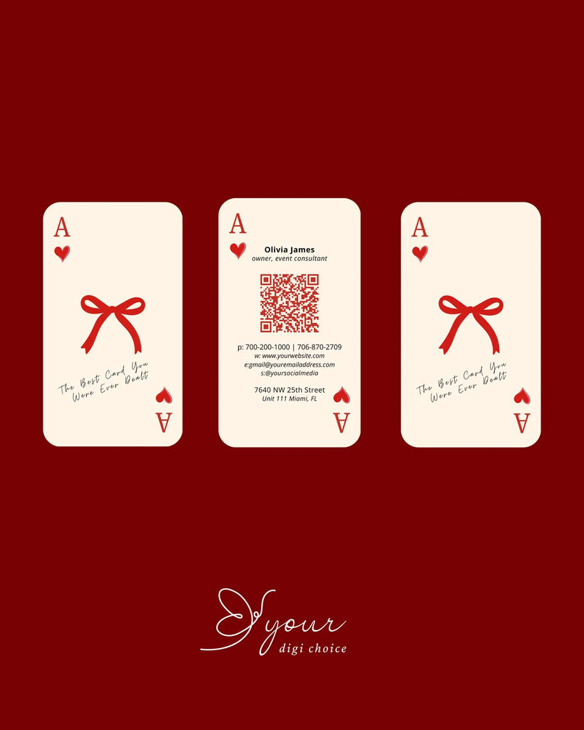 Luxury Playing Card Business Card Template – Editable Canva Digital Card Design