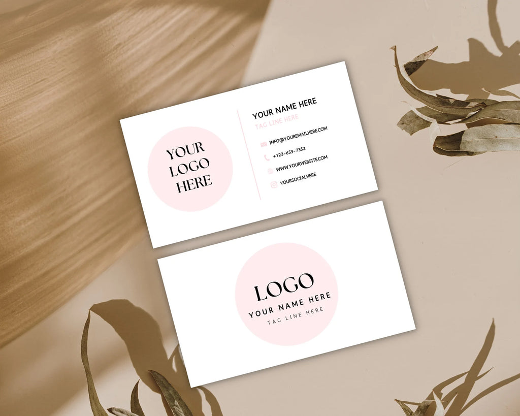 Minimal Blush Digital Business Card Template – Elegant & Editable Professional Card Design