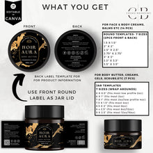Load image into Gallery viewer, Luxury Black &amp; Gold Cosmetic Label Templates Bundle – Editable Canva Product Label Designs