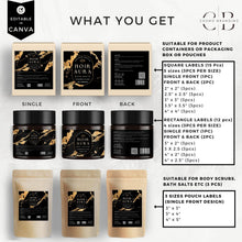 Load image into Gallery viewer, Luxury Black &amp; Gold Cosmetic Label Templates Bundle – Editable Canva Product Label Designs