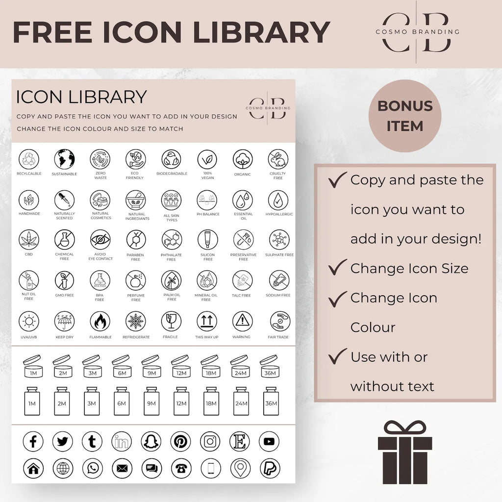 Luxury Black & Gold Cosmetic Label Templates Bundle – Editable Canva Product Label Designs