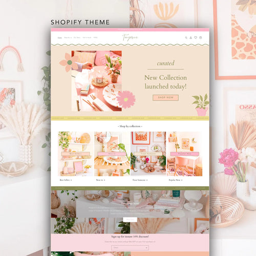 Feminine Pastel Shopify Theme – Elegant Lifestyle Store Design with Pages & Branding Layouts