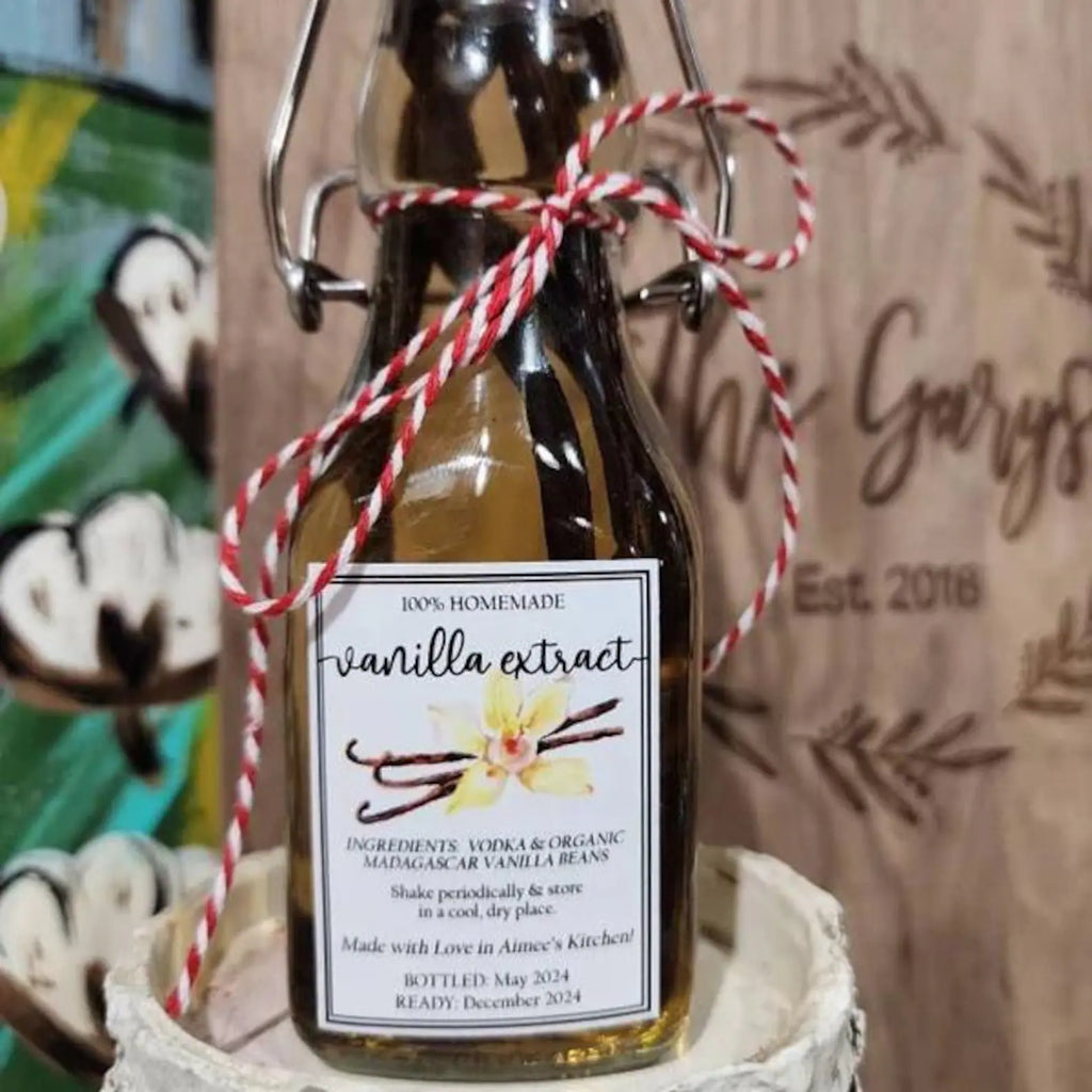 Homemade Vanilla Extract Label Template | Editable Bottle Label Design | Kitchen & Gift Product Label | Canva Printable