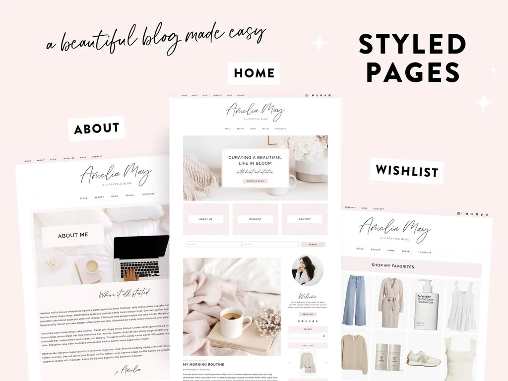 Amelia May – Elegant Feminine WordPress Theme for Lifestyle & Personal Blogs